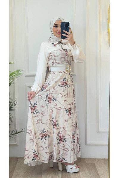 Tebrikler tekstil Women's Hijab Dress Model G2930