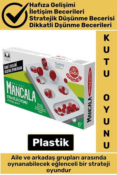 Wintoup Visual Perception Memory Analytical Thinking Strategic Skill Development Traditional Turkish Game Plastic Mangala