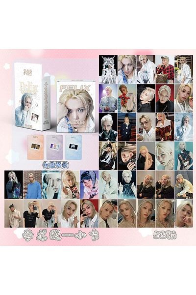 Kpop Dünyasi Stray Kids'' Felix'' Double-Sided Printed Hologram/Lomo Card Set