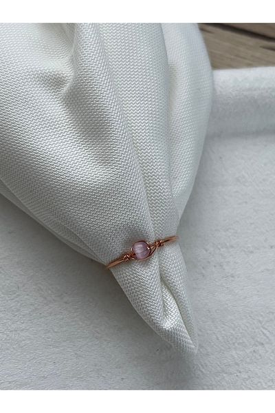 Pel Design Minimal Purple Cat Eye Adjustable Copper Wire Ring