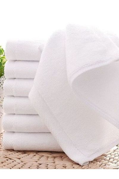 Gentelle Seren Luxury Hotel Face Towel–100% Cotton,650 GSM–Ultra-Soft & Absorbent – White, 33x33 cm- 10 pcs