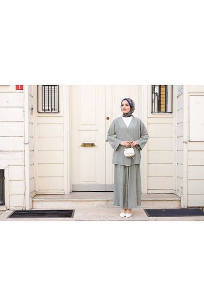 VALENS BOUTİQUE Women's Hijab 2 Piece Linen Set