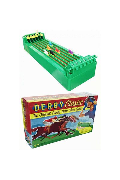 Brands For Less Back to Basics Derby Horse Race (Decision Derby) Battery Powered Desktop Tabletop Racing Game