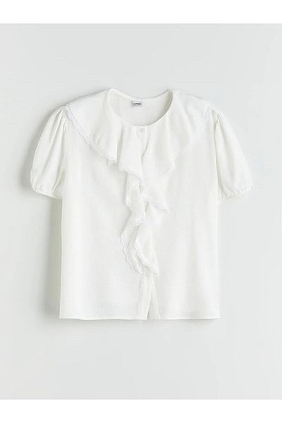 LC Waikiki Cămașă crop pentru fete LCW Kids cu volane (S5)