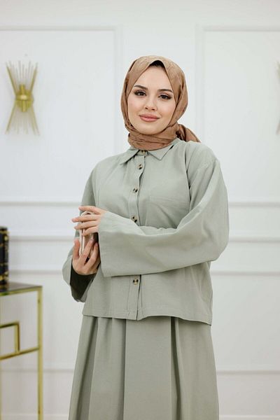 VALENS BOUTİQUE Women's Hijab 2 Piece Set Skirt & Tunic