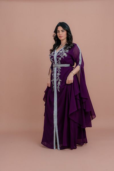 IKKXA Belted Elegant 2-Piece Kaftan