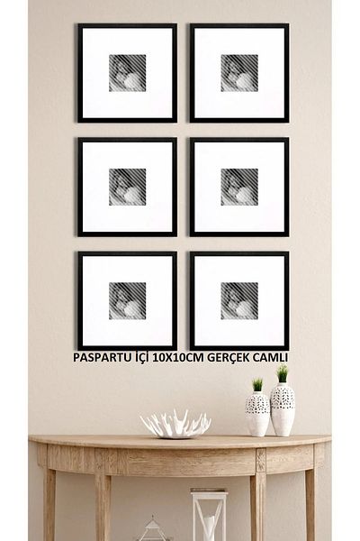 Araste Square Photo Frame - 20X20 cm with Real Glass and Pasture