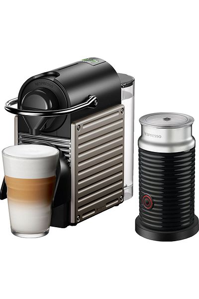 Nespresso Pixie Espresso Machine with Aeroccino Milk Frother KRUPS XN 305T