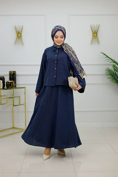 VALENS BOUTİQUE Γυναικείο Σετ Hijab 2 τεμαχίων Φούστα & Μπλούζα