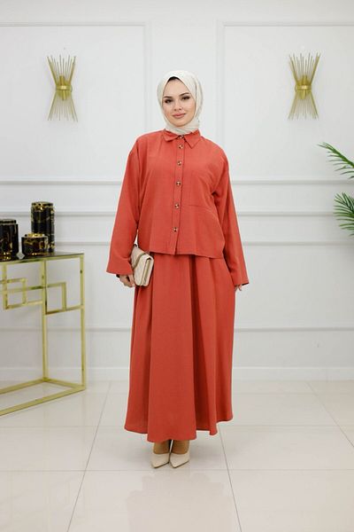 VALENS BOUTİQUE Women's Hijab 2 Piece Set Skirt & Tunic