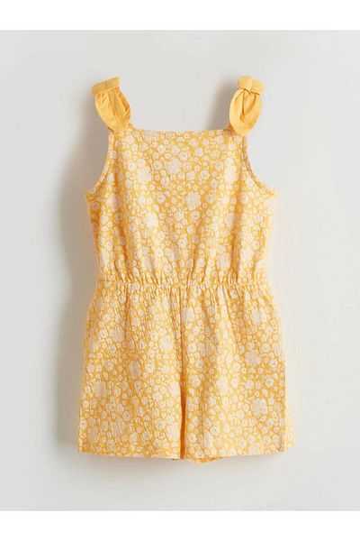 LC Waikiki Lcw Kids Square Neck Floral Girl's Jumpsuit (S5)