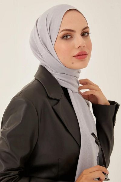 MENESSA Cotton Jacquard Shawl g Pattern Silver