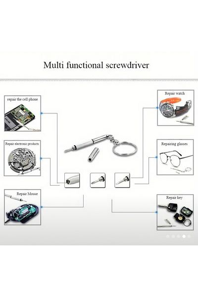 glasses accessory Screwdriver Keychain Glasses Screwdriver Watch Phone Screwdriver with 3 Different Bits