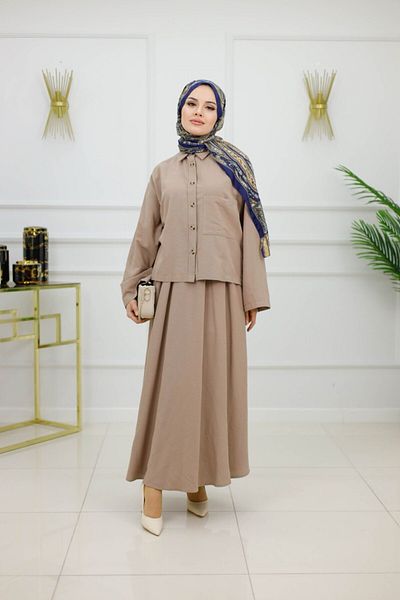 VALENS BOUTİQUE Γυναικείο Σετ Hijab 2 τεμαχίων Φούστα & Μπλούζα