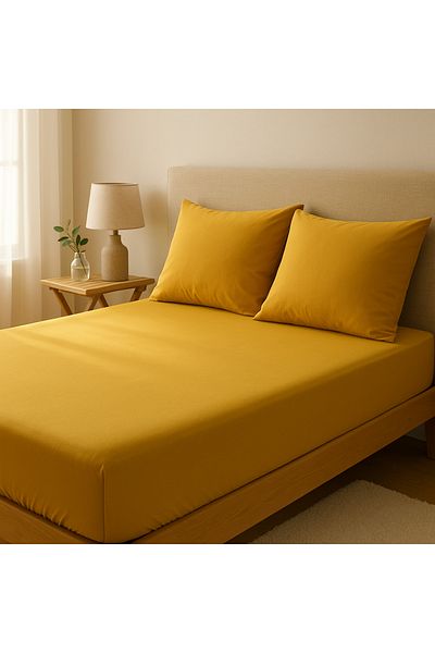 MundoLindo Double Fitted Sheet Set 3 Pieces 100% Natural Cotton
