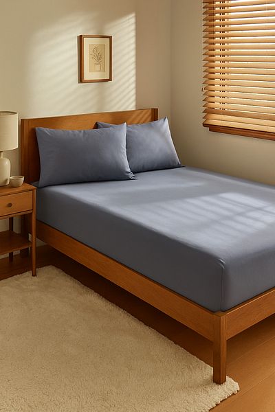 MundoLindo Double Fitted Sheet Set 3 Pieces 100% Natural Cotton