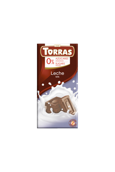 TORRAS شوكولاتة الحليب خالية من السكر والغلوتين 75 جرام
