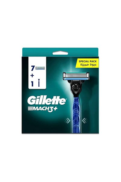 Gillette Mach3+ Men's Razor Handle with 7 Blades Replacement – Special Package