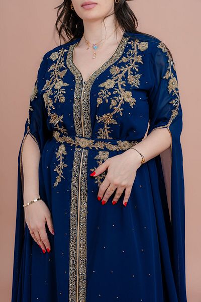 IKKXA Belted Elegant 2-Piece Kaftan