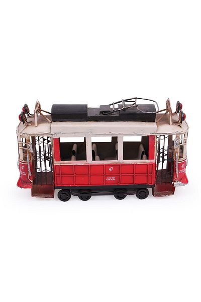 hediyeconcepti Decorative Metal Taksim Tram Ornaments for Home Living Room Tv Cabinet Desktop Office Decoration