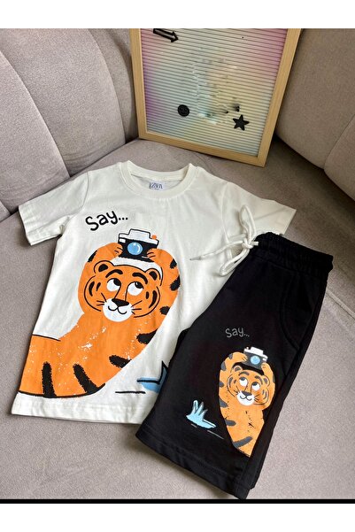 Cyber Boy's Tiger Print Shorts Set