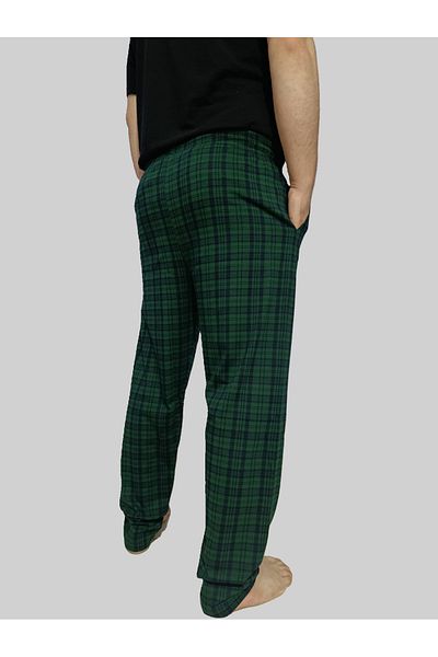 DÜVEN Plus Size Pajama Bottoms - Unisex Oversized Size 100% Cotton Checkered Plaid Single Bottom Pajamas with Pockets-Green