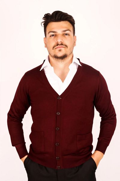 NOBLE STORE Men's Thin Wool Knitwear Knitted Dad Cardigannbl24