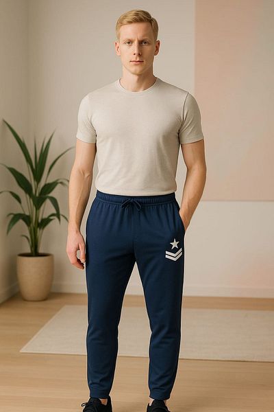 enmodaiçgiyim Ανδρικό εποχιακό αθλητικό παντελόνι Navy Blue Comfortable Fit