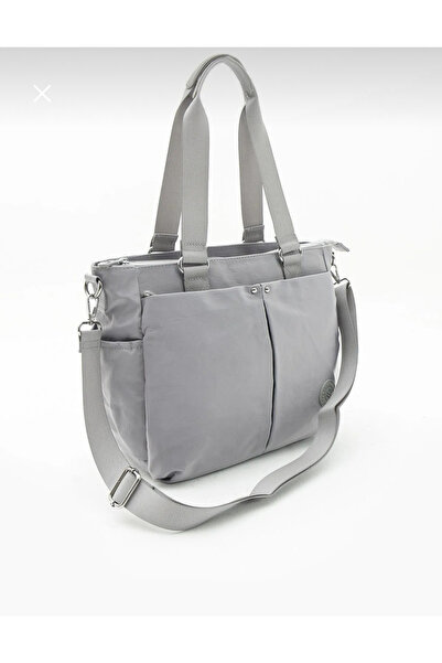 Sanmorris 4000 Women's Multi-Eye Useful Water Resistant Satin Fabric Hand and Shoulder Bag Light Gray