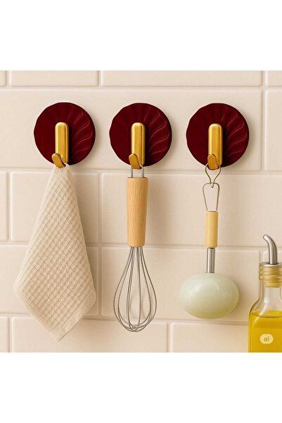 ACRX Mutfak Askısı - Banyo Askısı - Havlu Askısı Dekoratif Ve Pratik Duvar Askılığı – 3’lü Yapışkanlı Set