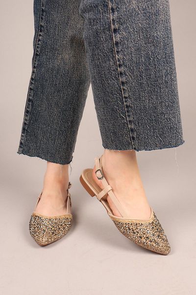 Birikon Zany Stoned Straw Ballerina Platinum