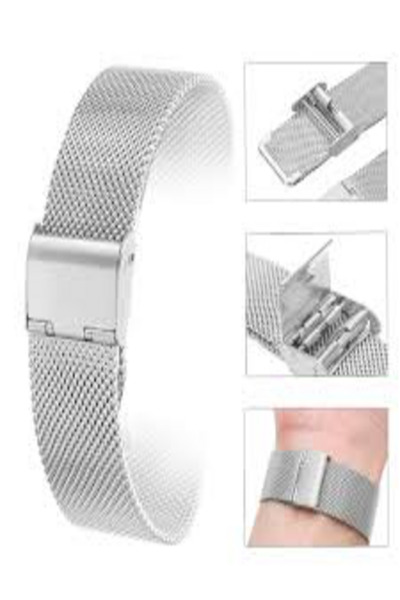 Sore Senocaksaat Rose Copper Black Sari Silver Color Mesh Fine Weave Steel Plated Metal Watch Band 24mm