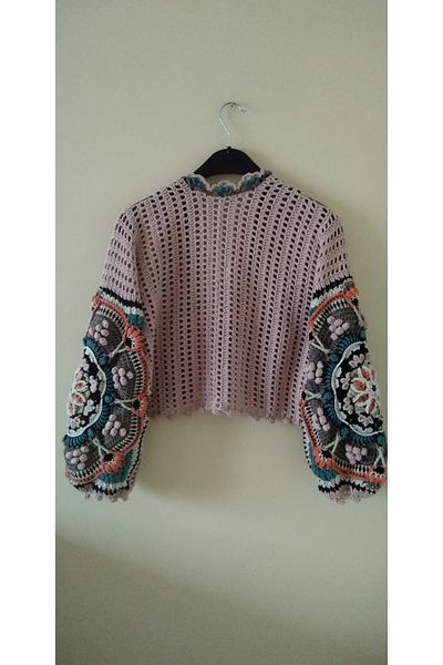Guashe Hand Knitted Motif Cardigan