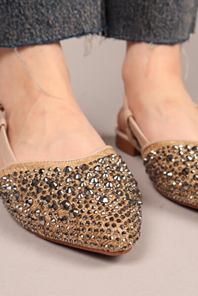 Birikon ZANY Taşlı Hasır Babet PLATİN