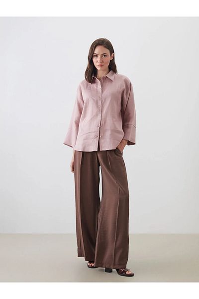 LC Waikiki Lcwaikiki Classic Brown Elastic Waist Modal Blended Women's Pants