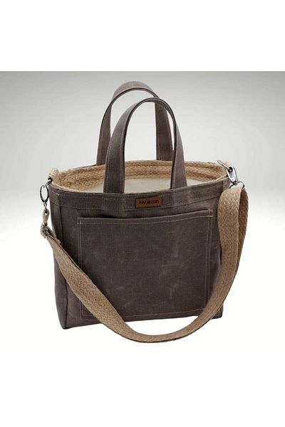 NVSisters Waxed Canvas Tote Bag, Hand and Shoulder Bag, Summer Women's Bag