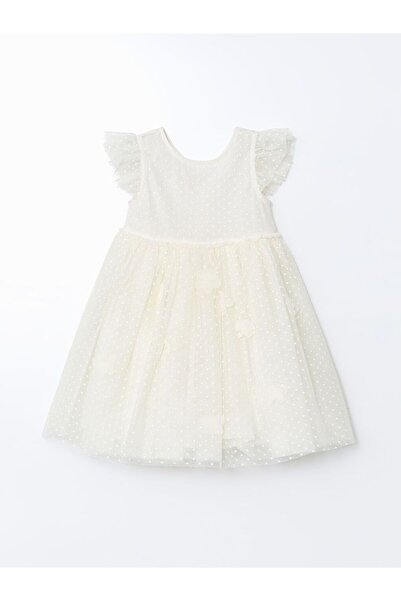 LC Waikiki Mädchen-Spitzenkleid mit Rundhalsausschnitt