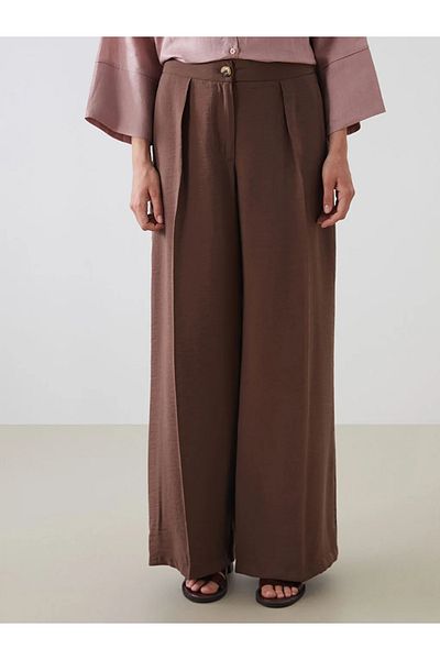 LC Waikiki Lcwaikiki Classic Brown Elastic Waist Modal Blended Women's Pants