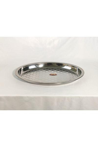 HTH Polished Stainless Steel Tray Food Serving Tray for Biryani Mandi Arabic Food 68Cm