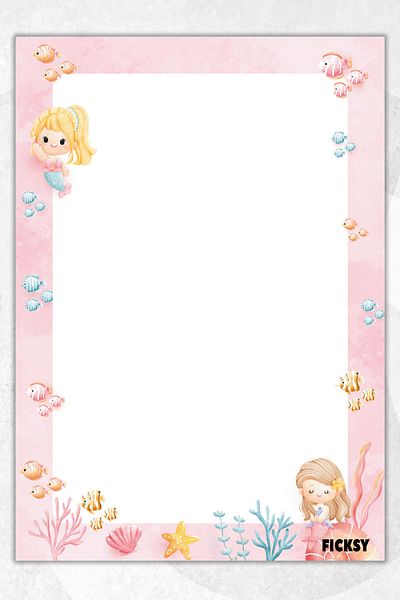Ficksy Cute Mermaid Note Paper - A5 Size - 50 Sheets - Notepad - Memopad - Memo Pad - To Do List