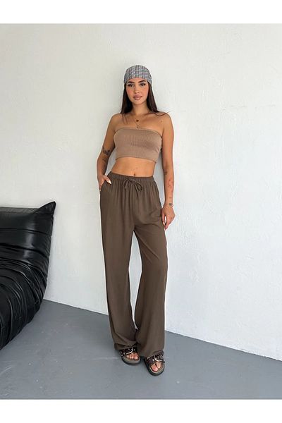 Velista Women's High Waist Wide Leg Linen Trousers