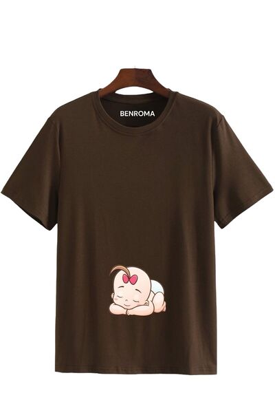 E-ROMA Μπλουζάκι εγκυμοσύνης με στάμπα Loose Fit