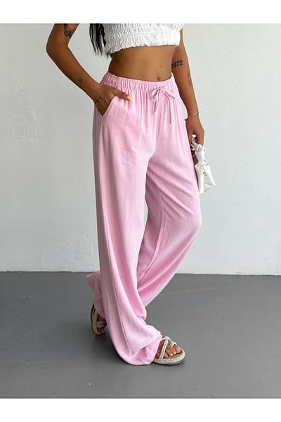 Velista Women's High Waist Wide Leg Linen Trousers