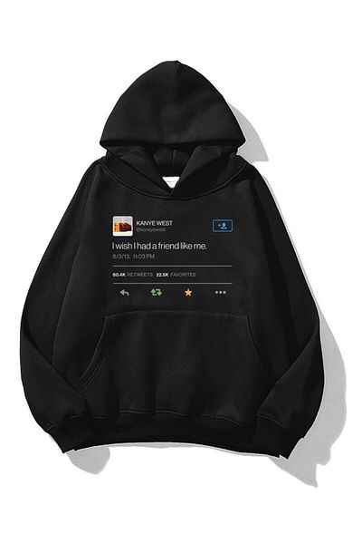 Boi Unisex Kanye Tweet Φούτερ Μαύρο