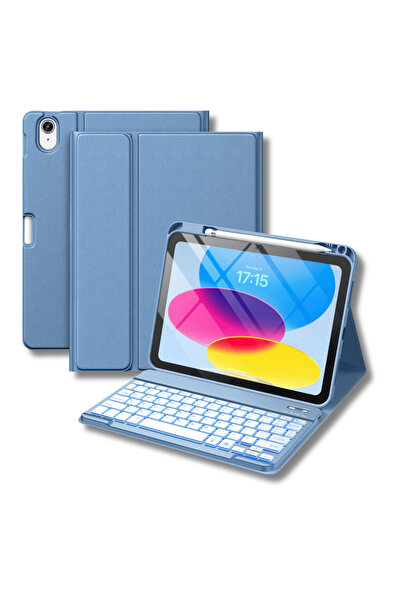 Fuchsia iPad 11. Nesil A16 çipli 2024 2025 Uyumlu Klavyeli Tablet Kılıfı