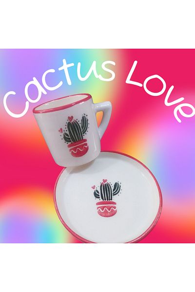 Ganita home Coffee Cup Cactus Single 100 ml Double Size