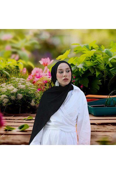 Freeista Black Cotton Shawl Neo 250507081