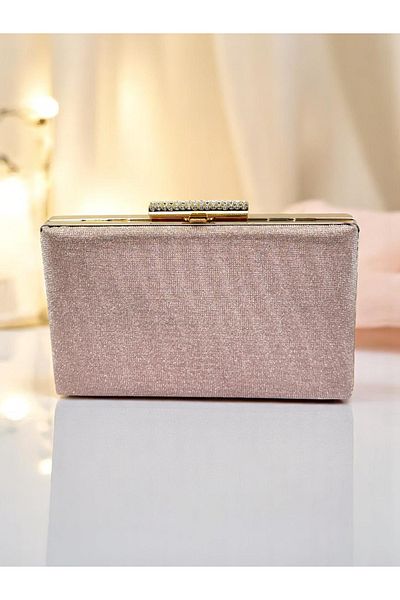 Biçanta Dot Pattern Rosegold Color Women's Evening Dress Bag Wedding Engagement Graduation