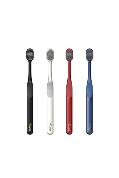 Vussen فرشاة أسنان مزدوجة العرض - أحمر