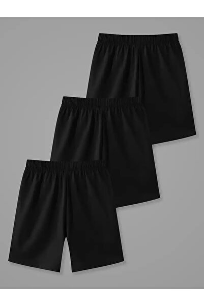 berfmoda 3 ADET SİYAH MEVSİMLİK ŞORT